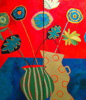 JILL FINSEN PAINTINGS Fauvist-Like Bold in Color & Quirky Works