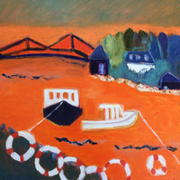 JILL FINSEN PAINTINGS Fauvist-Like Bold in Color & Quirky Works