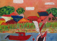 JILL FINSEN PAINTINGS Fauvist-Like Bold in Color & Quirky Works